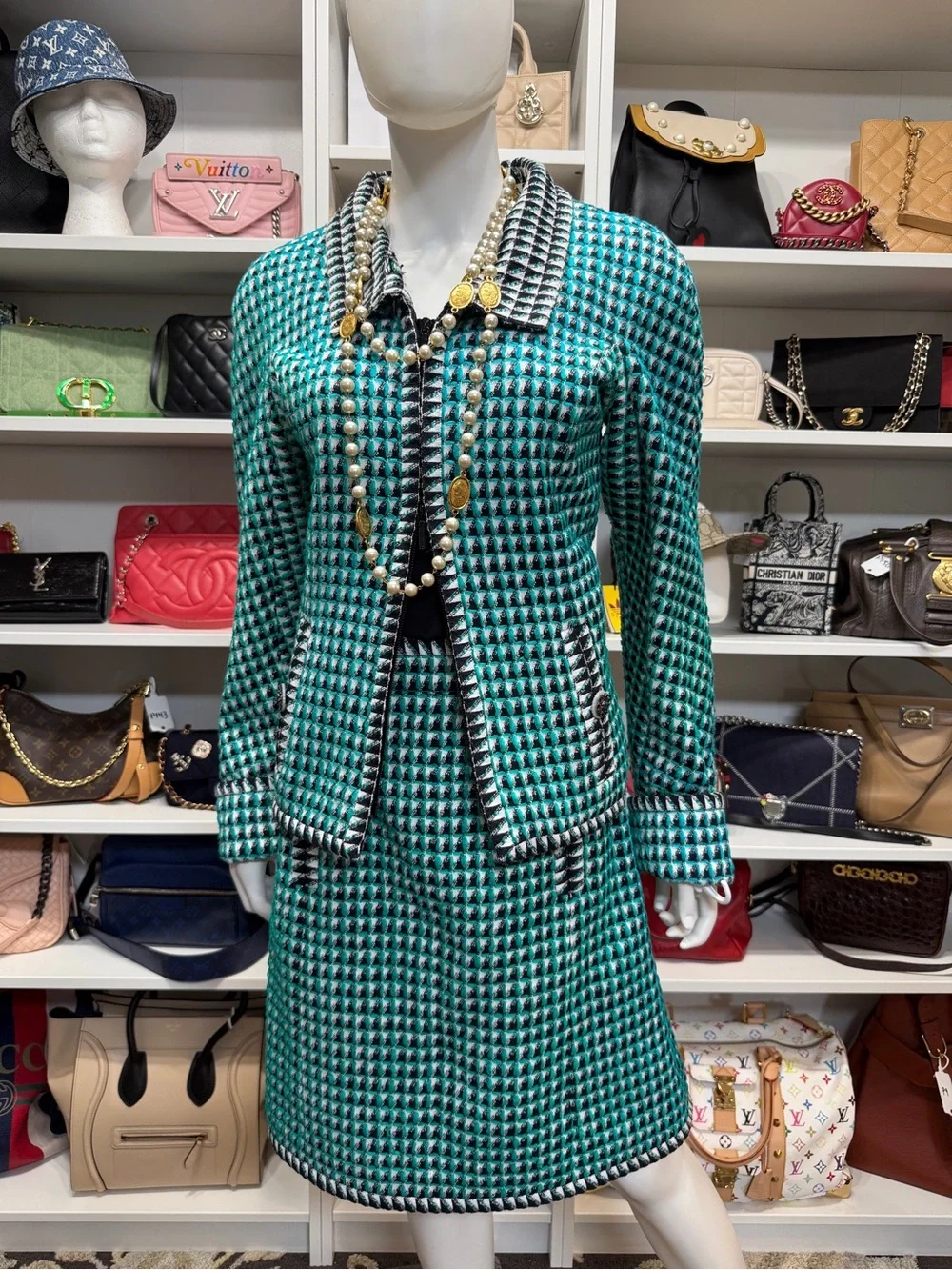 Chanel Turquoise Patterned Cotton Jacquard Paris-Seoul Blazer NWT 40